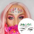 thumbnail image 4 of Qarigey Ojo cara gemas pegatinas de diamantes de imitación frente cristal joyería temporal DIY decoraciones disfraz boda Festival maquillaje Tratamientos faciales Verde, 4 of 6