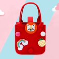 thumbnail image 3 of Traveling Bag Small Fur Ball Nylon Shopping Bag Cute Fashion Cartoon Doll Felt Tote Bag Women Handbag Candy Bag Storage Basket PINK, 3 of 8