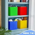 thumbnail image 3 of 12 Pcs Cube Storage Bin 11'' Storage Bins for Room Decor Colorful Bins Foldable Baskets for Nursery Organizer Boxes Fabric Boxes (Bright Colors), 3 of 14