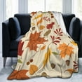 thumbnail image 4 of Autumn Maple Leaves Throw Blanket, Fluffy Soft Cozy Blanket Flannel Plush Microfiber Couch Throw, 80"x60", 4 of 8