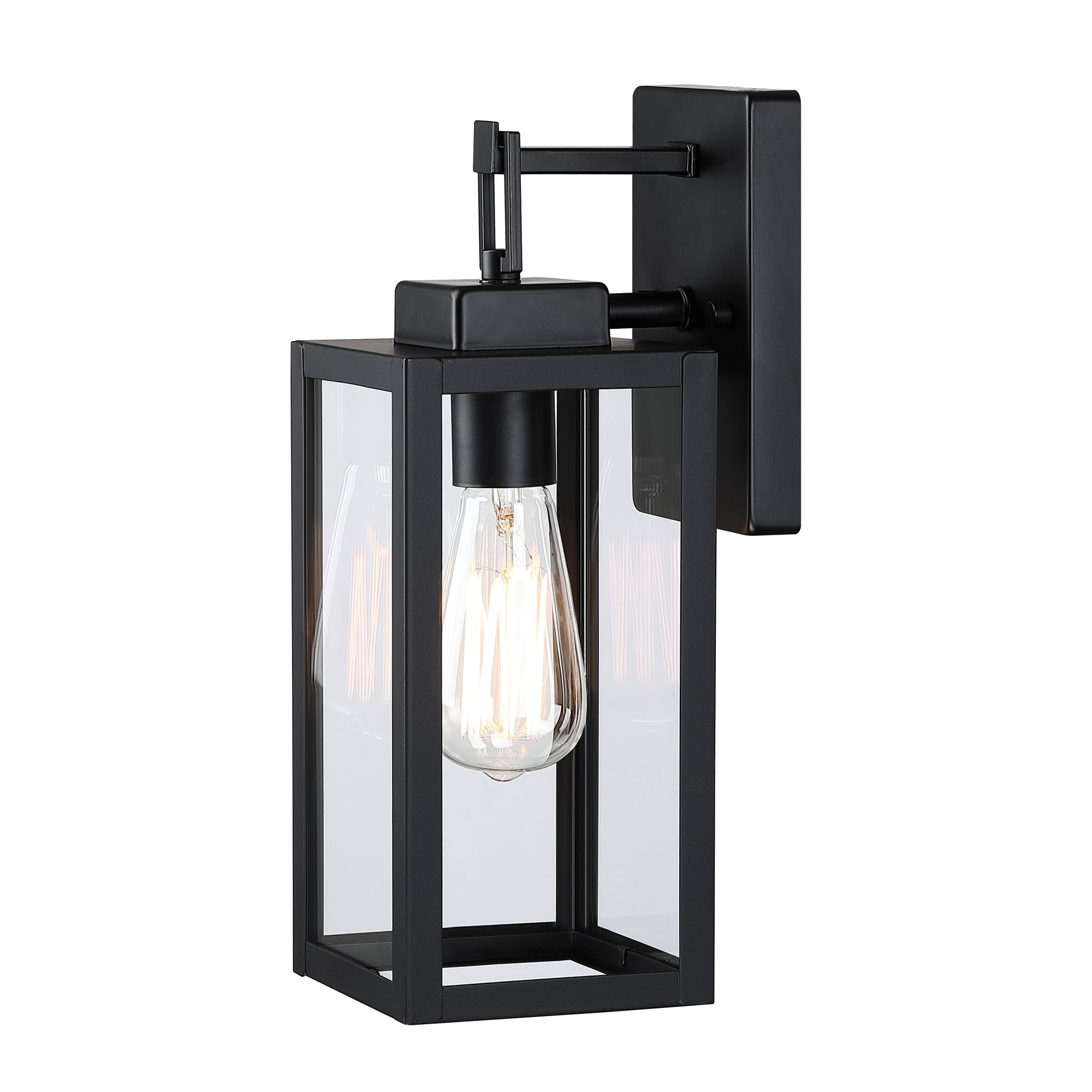 14" Outdoor Light Fixtures Wall Mount Outdoor Wall Lights for House Matte Black Exterior Light Fixtures for Porch, Garage, Hallway, Doorway, Backyard, (2-Pack)