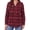 Red-Black, variant on WellSize Plus Size Flannel Plaid Shirts for Women Casual V Neck Button Down Shirts Loose Long Sleeve Fall Tops