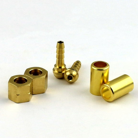 WeldingCity 6-pcs Gas Hose Repair Kit for 1/4"-ID Oxygen and Acetylene/Fuel Hose B-Size Fittings Nuts Nipples Ferrules (Pack of 6-pcs)