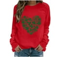 thumbnail image 1 of Mceream Chandail pour Femmes St Patricks Day Décontracté Mode Trèfle Irlandais Chandails Imprimé Graphique Mignon Manches Longues Chandail à Enfiler Hauts Grande Taille Tenue de Vacances et Cadeau Rouge P, 1 of 7