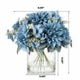 thumbnail image 4 of Enova Home Mixed Artificial Silk Dahlias Flowers Arrangement in Clear Glass Vase with Faux Water for Home Office Decoration (Blue), 4 of 4