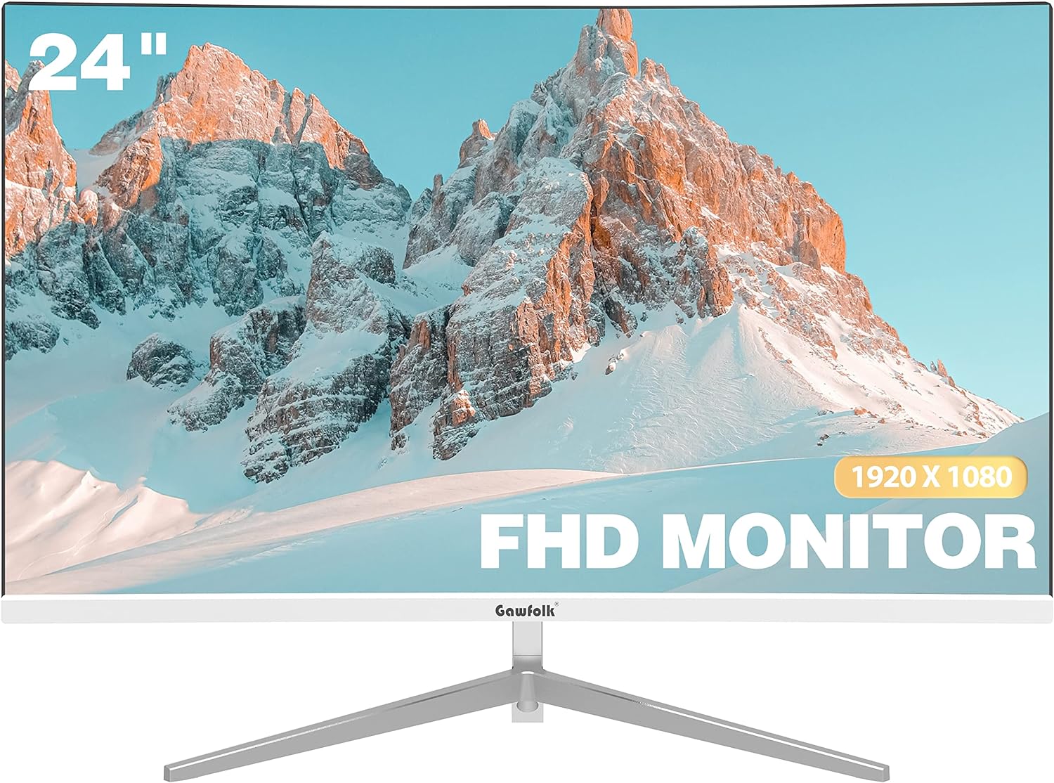 Gawfolk 24-Inch VA Monitor, 75Hz, Full HD, White photo 1