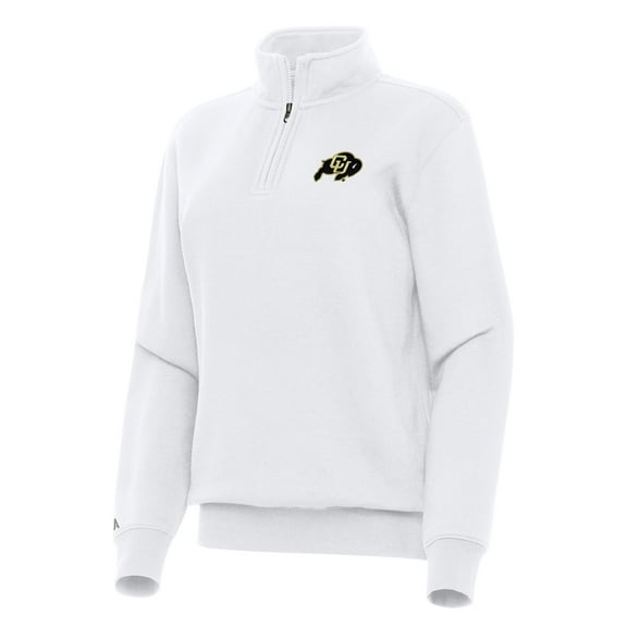 Women's Antigua White Colorado Buffaloes Victory Quarter-Zip Sweatshirt