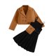 thumbnail image 1 of Odeerbi 6-14 Años Niñas Trajes de Verano de Algodón Slip Vestido de Solapa Con Muescas Blazer Chaqueta Con Bolsa de Tres Piezas Vestido Conjunto, 1 of 9