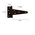 thumbnail image 3 of Shed Windows and More T Hinges 5" (Set of 3) Heavy Duty Steel Shed Door Hinges Storage Shed Door Barn Door Gates…, 3 of 3
