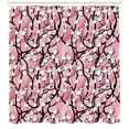 thumbnail image 3 of Ambesonne Pink Shower Curtain, Sakura Tree Umbrellas, 69"Wx84"L, Black Pink, 3 of 3