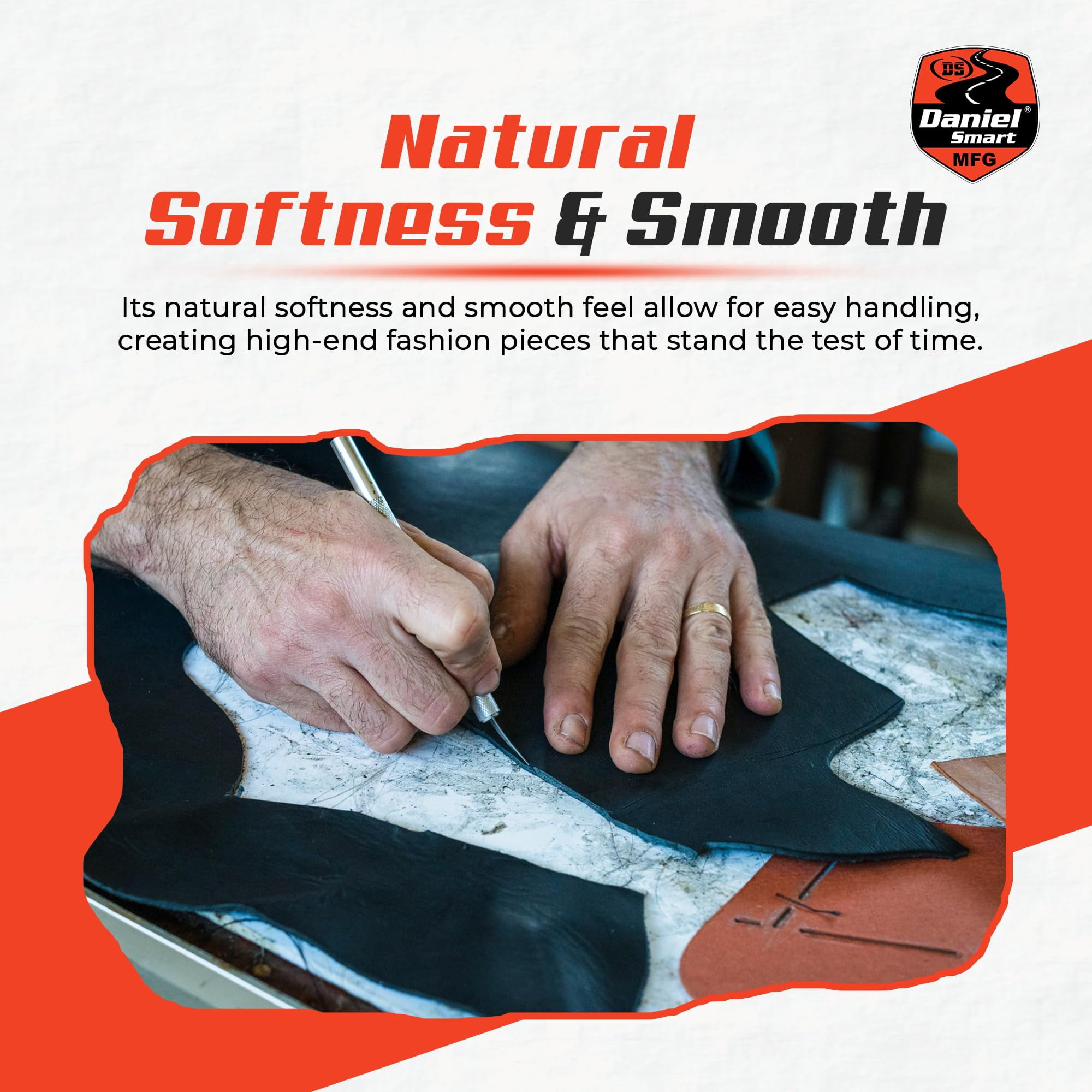 Daniel Smart Genuine Leather Skin Roll for Crafting, Tooling, Dyeing, and DIY Projects