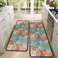 thumbnail image 4 of Kitchen Rugs Sets Of 2,Multicolor Ethnic Floral Pattern Anti Fatigue Kitchen Mat Rugs Non Slip Washable,Decorative Kitchen Floor Mats for Kitchen,Sink,Laundry,17"x47"+17"x47", 4 of 5