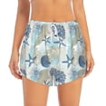 thumbnail image 3 of Uemuo Algae Corals and Seashells Pattern Women's Athletic Shorts High Waisted Running Shorts with Liner Pockets Gym Elastic Workout Shorts-Large, 3 of 9