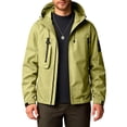 thumbnail image 2 of Sevevn Men Rain Jacket Attached Hood Regular Fit Waterproof Shell Fabric Full Zip Dual Chest Zip Pockets Side Pockets Cuffs Arm Patch For Hiking Wear, 2 of 9