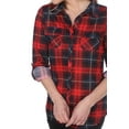 thumbnail image 4 of White Mark Chemise Classique à Carreaux Manches 3/4 pour Femmes, 4 of 5