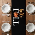 thumbnail image 6 of Hello Fall Table Runner - 60 Inch Long, Kitchen Dining Table Runner Dresser Scarves, Thanksgiving Vintage Maple Leaf Autumn Black Farmhouse Decor for Coffee Tables Wedding Party Banquet, 6 of 8