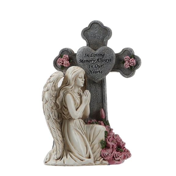 Memorial Grave Light Solar Powered Outdoor Statue for Yard, Tombstone Decor, Sympathy