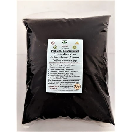 Premium Plant Food / Soil Amendment. A Blend of Composted Beef Cow Manure, Earthworm Castings and Alfalfa. A Superior Blend by with High Microbial