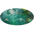 thumbnail image 4 of Lucky Koi Fish Lotus Leaf Round Small Area Rug, Print Non Slip Washable Floor Mat, Soft Throw Rug for Living Room, Powder Room Entryway, Bathroom, Bedside, 4 of 6