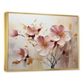 thumbnail image 2 of Designart "Fusion Of Pink, Beige, And Black Floral Waves" Abstract Shapes Floater Framed Wall Decor, 2 of 5