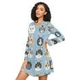 thumbnail image 3 of FORMRS Womens Long Sleeve Nightgowns Crew Neck Sleep Shirt Soft Pajamas Sizes S-3XL, Vibrant Cute Cat, 3 of 8