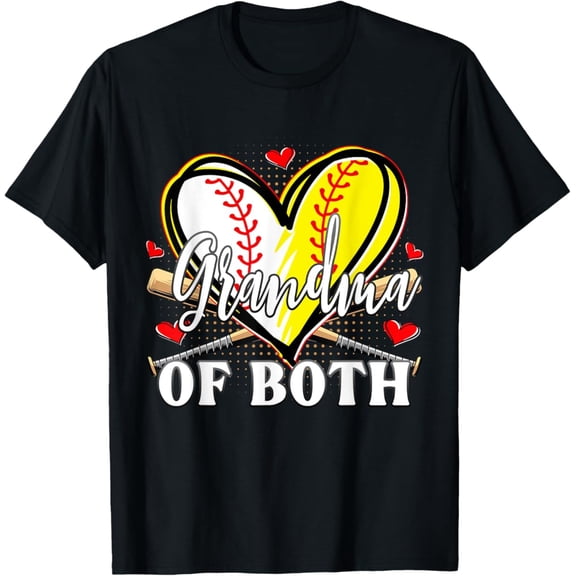 Sam Soft Grandma Of Both Baseball Softball Grandma Mothers Day T-Shirt Full Size S-5Xl