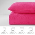 thumbnail image 5 of Whale Flotilla Microfiber Queen Size 90"x 96" Quilt Set Lightweight Quilted Bedspreads Coverlets Set with Stars Pattern, Hot Pink, 5 of 9
