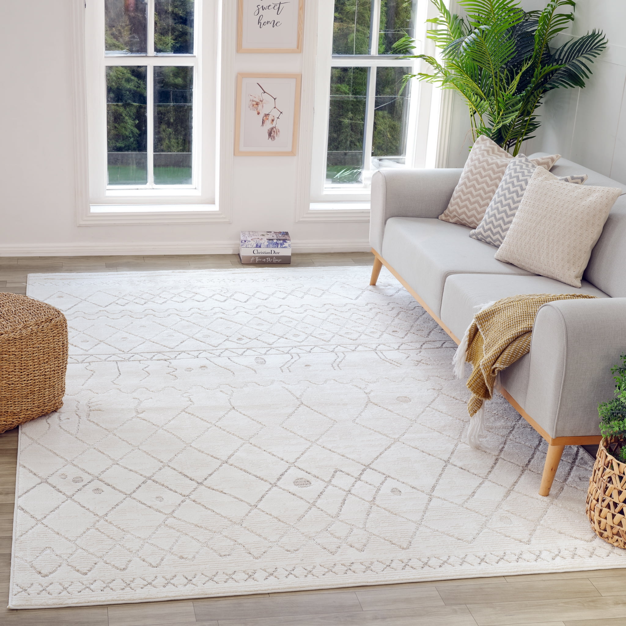 Rug Branch Astra Boho Indoor Area Rug, Beige Cream, Abstract - Living Room, Bedroom, Dining Room, and Kitchen