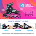 thumbnail image 4 of 2PM SPORTS Nebula Adjustable Inline Skate for Children, Fun Kids Roller Blades, Beginner Skates for Girls and Boys-Small Little kid（11C-1Y US）, 4 of 8