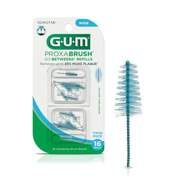 GUM Proxabrush Go-Betweens Interdental Brush Refills, Wide, 16 Count - 614V