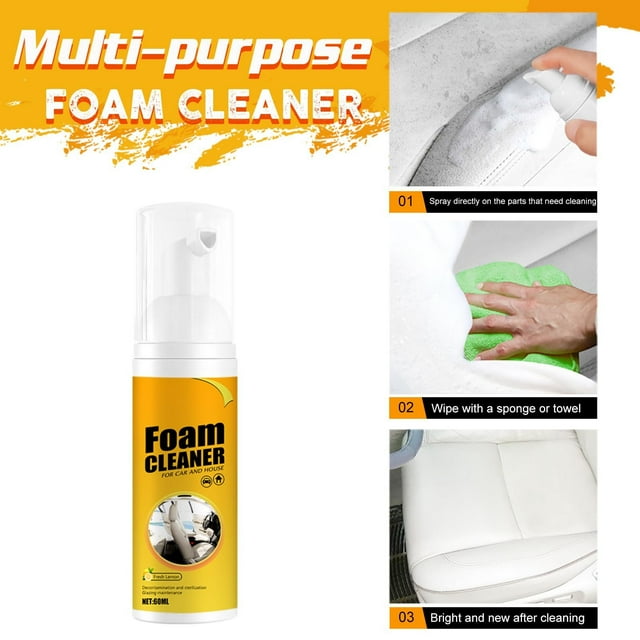 SHAGUOZHOU Function Foam Cleaner Foam Cleaner For Car Foam Cleaner Foam Cleaner All Purpose Interior Lemony Foam Cleaner(30ml,60ml,100ml) Fiberglass Wet It And Forget It Shower Glass Guard