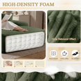 thumbnail image 6 of 65" Oversized Indoor Cloud Couch Chair, Boneless Wide Armrest Chaise with 3 Pillows, Comfy Corduroy Sofa Bed, Green, 6 of 7