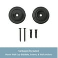 thumbnail image 4 of Kenney 5/8-3/4" Diameter Curtain Rod Hardware Mount Wall Cup Brackets, Black, Set of 2, 4 of 5