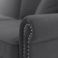thumbnail image 5 of Coventry 87W L Shaped Sectional Couch in Charcoal Gray Herringbone Fabric, 5 of 11
