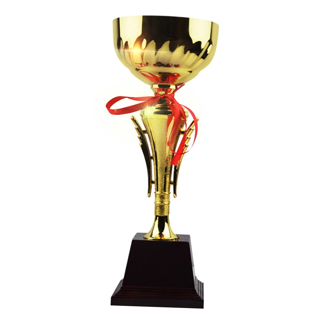 Supvox Sports Competition Trophy with Plastic Base and Elegant Golden Cup, Perfect for Award Ceremonies and Sporting Events