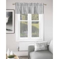 thumbnail image 2 of Black Striped Kitchen Curtain Valances for Windows Farmhouse Short Curtains, Black White Stripes Farmhouse Rod Pocket Valance Curtain for Bedroom Cafe Living Room 54"x18", 2 of 8
