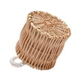 thumbnail image 6 of 8* Wicker Flower Baskets Functional Wedding Decor Barrel Shape with Pearl Handle, 6 of 8