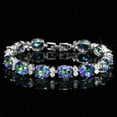 thumbnail image 6 of Oval Mystical CZ Rainbow Topaz Bracelet White Gold Plated Fashion Chic Jewelry, 6 of 9
