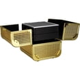 thumbnail image 7 of K-Cliffs Gold Ice Cube 2-Tier Extendable Trays Cosmetic Makeup Case w/ Mirror and Brush Holder, 7 of 7