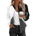 thumbnail image 2 of Bovemsi Bomber Jackets for Women Jacket 2025 Causal Zip Up Coats Long Sleeve Stand Collar Fall Lightweight Outerwear Tops Light Jackets, 2 of 6