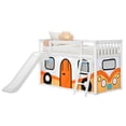 thumbnail image 3 of Low Bunk With Easy Slide & Orange Camper Van Curtain, White, 3 of 10