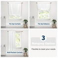 thumbnail image 6 of DriftAway Solid Color Linen Textured Slub Sheer with Pom Pom Trim Tie Up Decorative Adjustable Balloon Rod Pocket Window Curtains for Small Window 31" x 47" White, 6 of 7