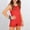 Red, variant on Fnooota Girls Summer Outfit Sets, Two Piece Short Sleeve Cotton Linen T-shirts and Shorts Sets Pink Size 14-16