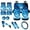 Blue Butterfly, variant on Yuyamidu Colorful Car Seat Cover Full Set of 15 Butterfly Rose Auto Carpet Mats Steering Wheel Cover Seat Belt Covers Car Handbrake Cover Set Coasters
