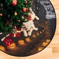 thumbnail image 5 of GZHJMY Halloween Pumkin Christmas Tree Mat, Round Christmas Tree Stand Mat Decoration for Holiday Party Home Christmas Day Ornaments Floor Door, 28.3", 5 of 6