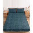 thumbnail image 2 of Twin XL Size Fitted Sheet Set - Steel Blue Coastal 2 Piece Bedding Sets 16" Deep Pocket Fitted Sheet with 1 Pillowcases, Farmhouse Vintage Solid Color Brushed Microfiber Hotel Luxury Bed Sheets, 2 of 9
