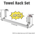 thumbnail image 5 of Tutuviw 4 Pcs Stainless Steel Over-Cabinet Door Towel Holder,9in Kitchen and Bathroom Towel Rail Towel Bar Over Cupboard Door Towel Holder,Hand Towel Rack Hanger with Anti-Slip Pads (Silver), 5 of 7