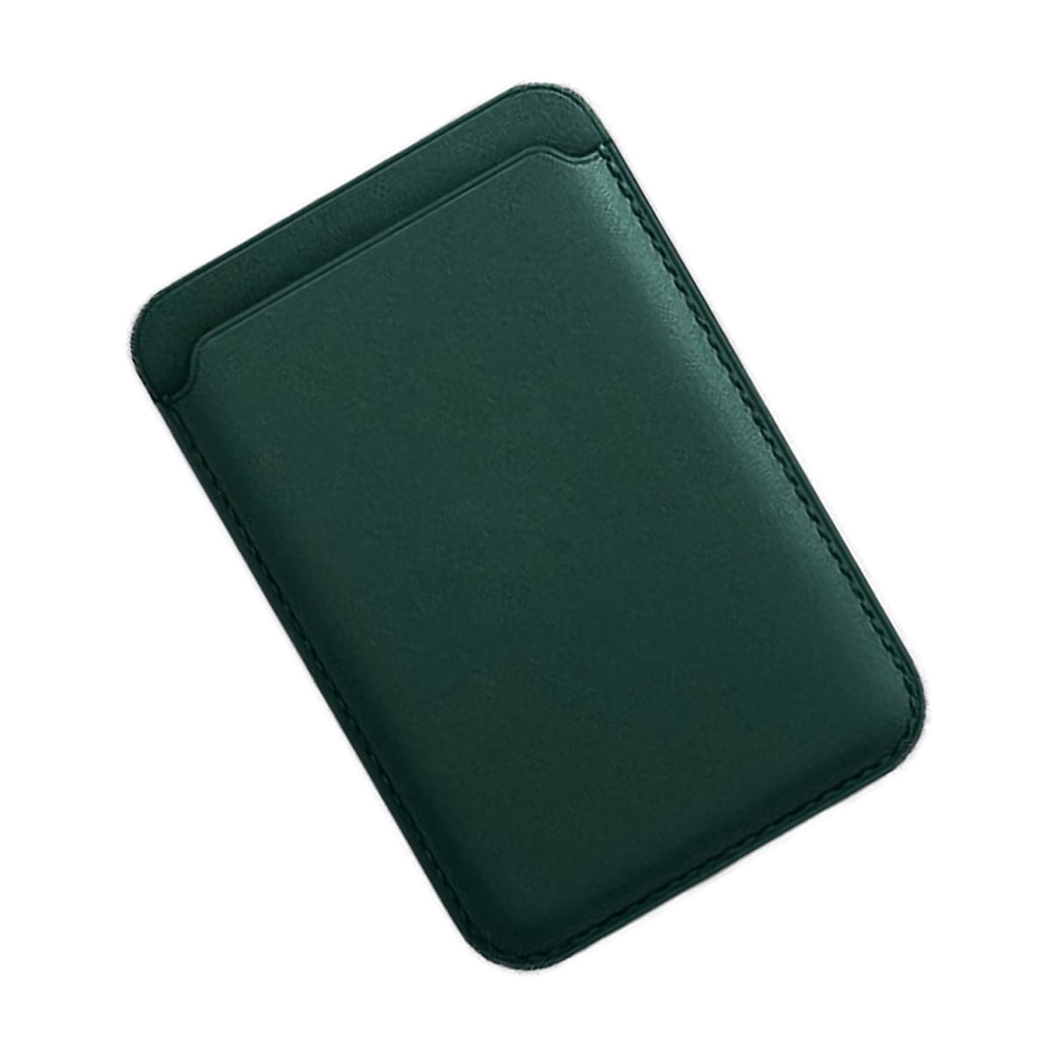 Leather Wallet Holder with Magnetic Mount - Green