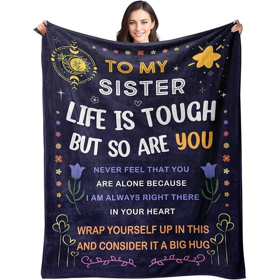 Birthday Gifts for Sister - Christmas Sister Gifts from Sisters, Brother for Adult Sisters - to My Sister Blanket - Present for Mothers Day Valentines Day