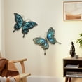 thumbnail image 5 of Liffy Metal Butterfly Wall Decor,2Pack 12" Hanging Glass Butterfly Outdoor Decor,Garden Decorative Ornaments Outside for Home,Yard,Fence,Patio, 5 of 6